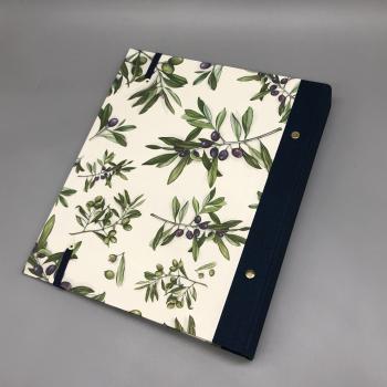 Ordner Ringbuch A5 blau floral Rückseite